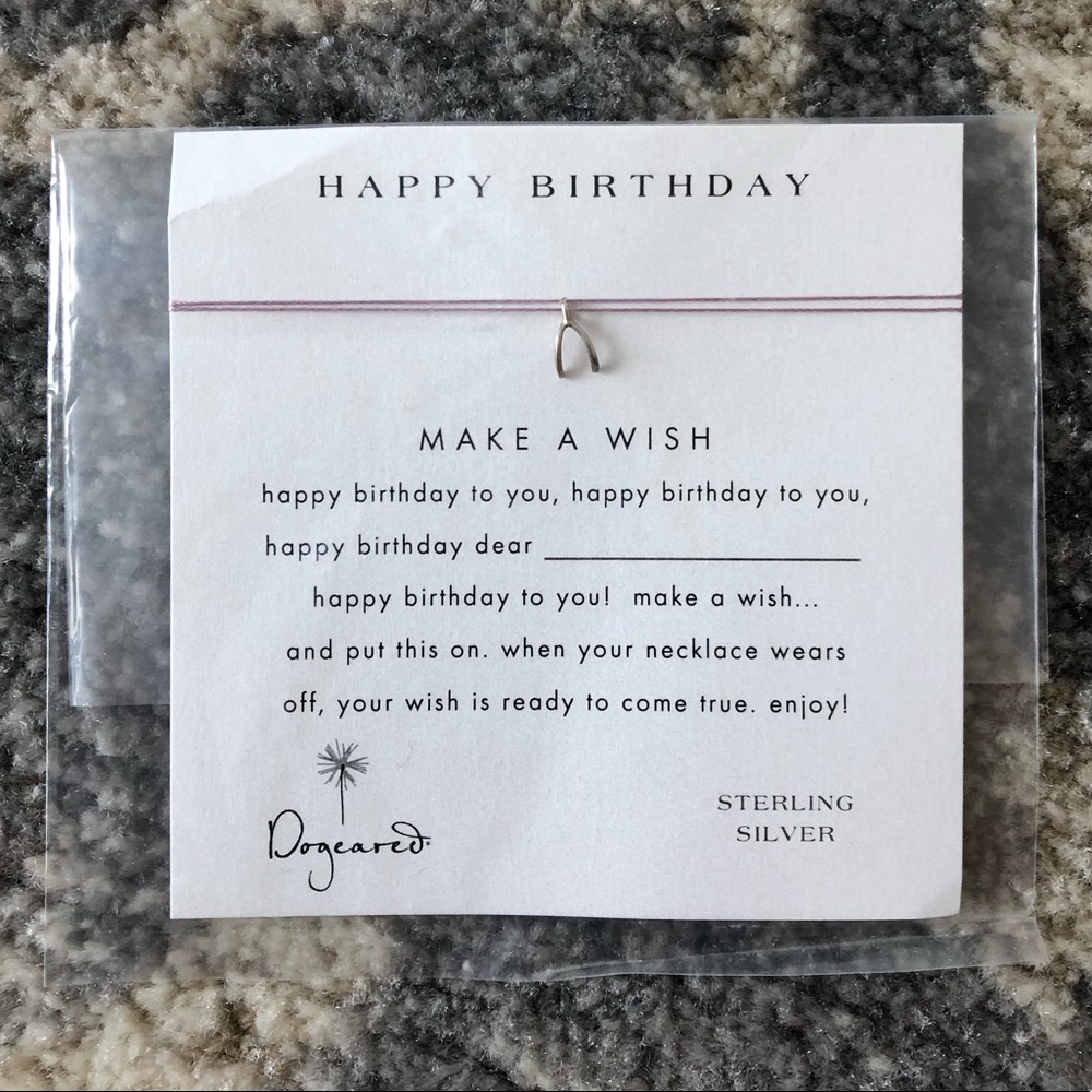 Dogeared Wishbone Happy Birthday Necklace 🎂